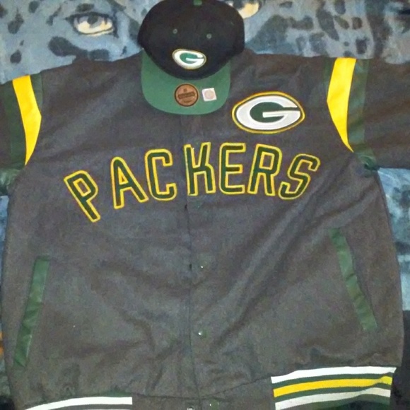 Official NfL reversible green bay packers jacket - Picture 1 of 4